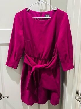 Vince Camuto Fuschia Tie-Waist 8 Petite Dress